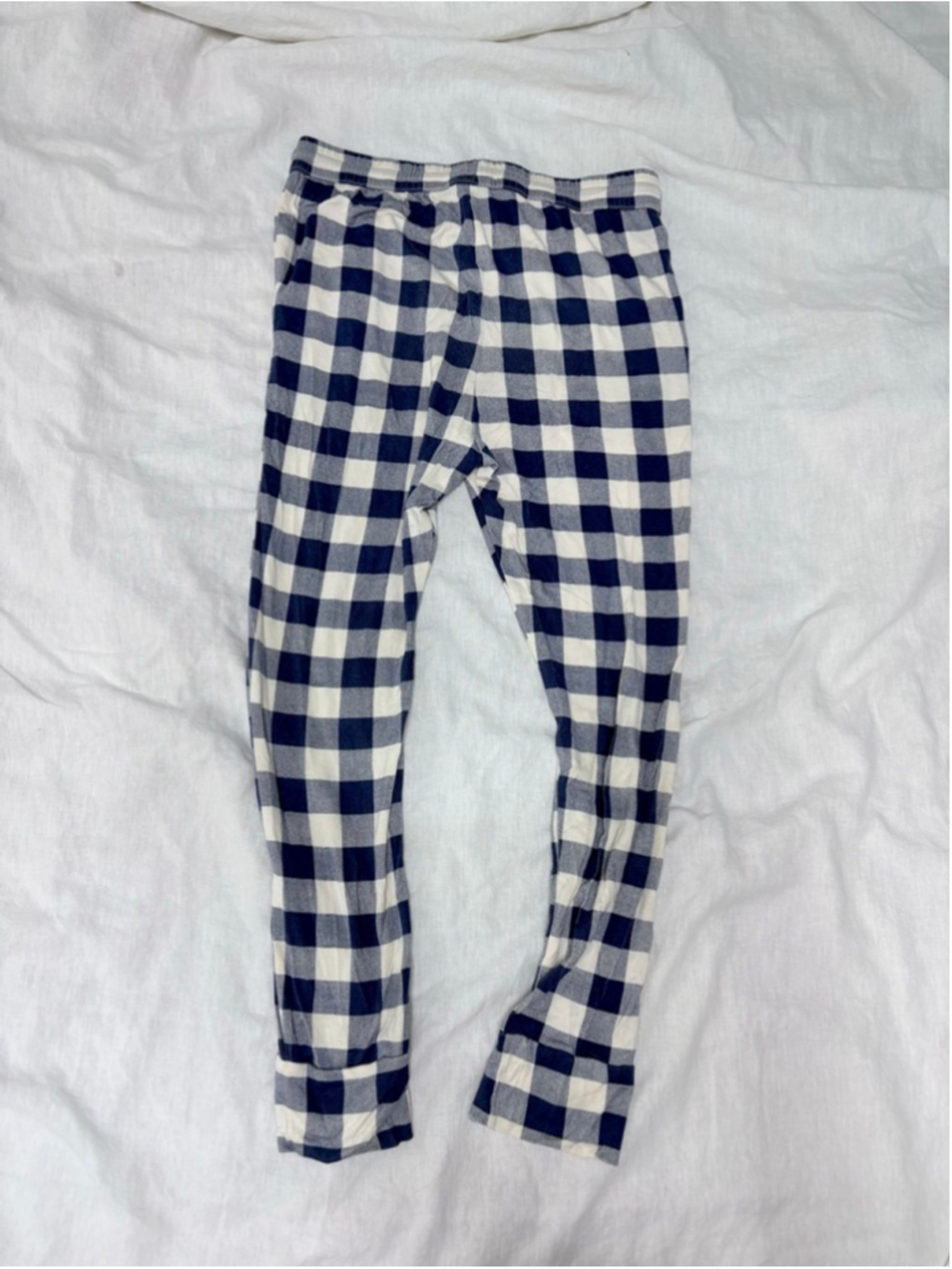 Girls Kate Quinn Bamboo Capri Bottoms 14 Blue Cream Plaid